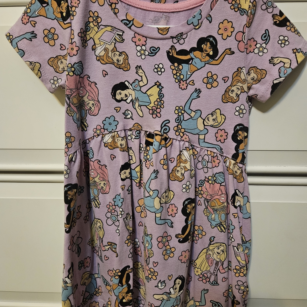 Pink Dress with Cartoon Characters